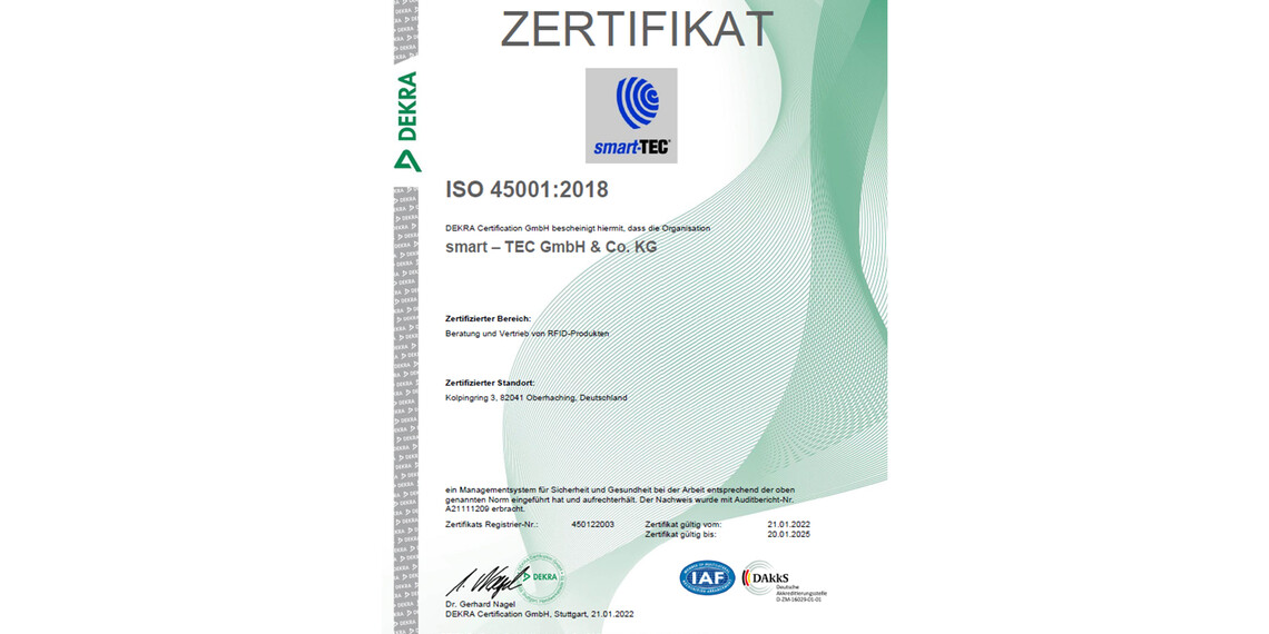 Erfolgreiche Rezertifizierung und Neuzertifizierung durch die DEKRA | © smart-TEC GmbH & Co. KG